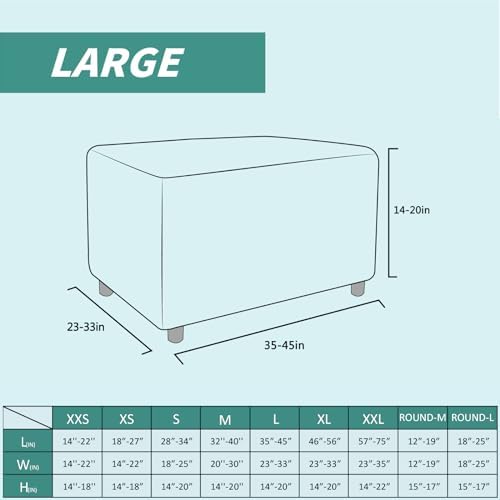 YEMYHOM Ottoman Cover Jacquard Design High Stretch Folding Storage Footstool Protector