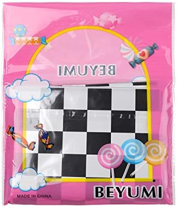 BeYumi 50Pcs Race Car Checkered Treat Bags with Stickers