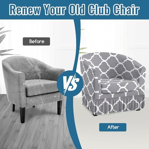 GOSTADY 2 Piece Club Chair Slipcovers for Living Room and Couch Covers