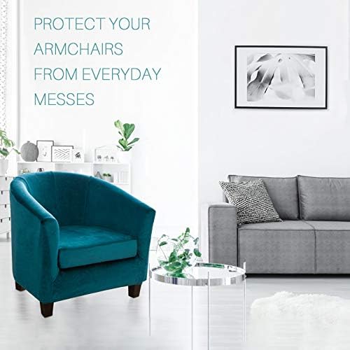 MIFXIN Velvet Green Tub Chair Slipcover 2 Piece Set