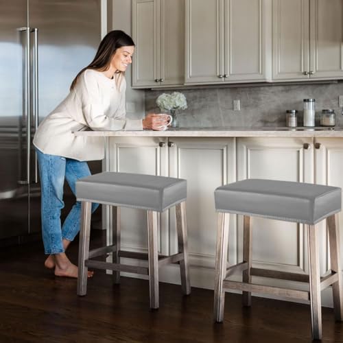 Levoberg Dark Gray Bar Stool Covers Set of 2