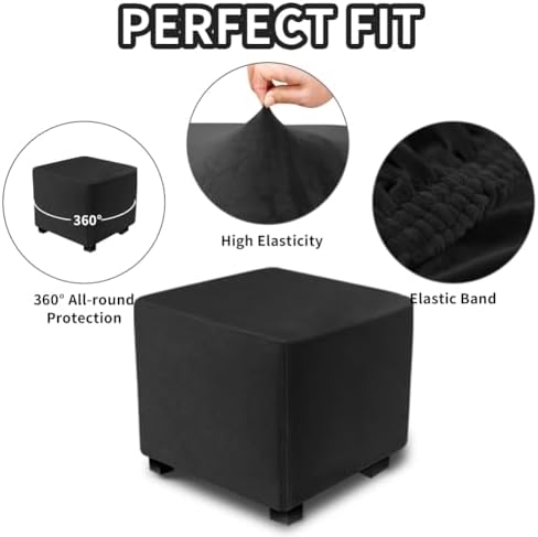 DUJUIKE Velvet Stool Cover for Square Ottoman
