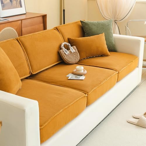 BSTMAI Stretch Sofa Cushion Cover 1pc Corduroy
