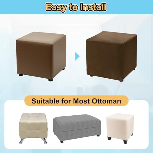 Uxcell Stretch Stool Cover Dark Brown 50-76cm
