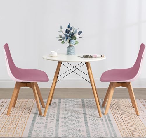 Pack of 4 Velvet Mid Century Modern Dining Chair Covers Pink