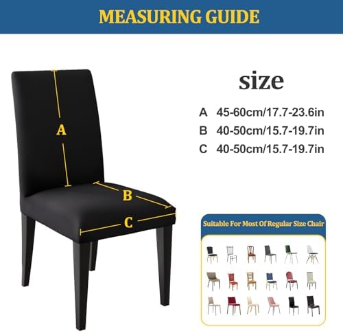 Dioxide High Stretch Chair Covers Set of 4 Black