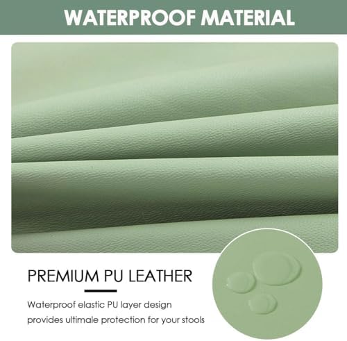 Waterproof PU Bar Stool Covers Set of 2 Light Green