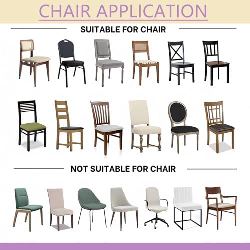 Dining Chair Seat Covers Set of 4 Stretch Jacquard Removable Washable