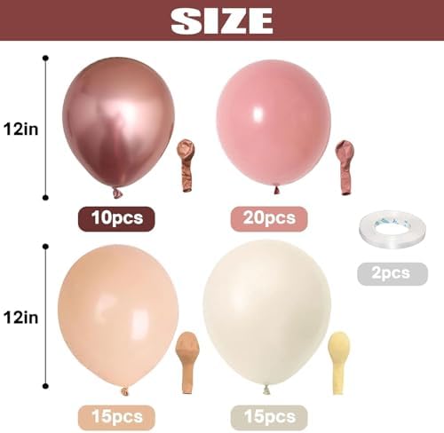 Retro Blush Pink Balloons 60 Pack 12 Inches