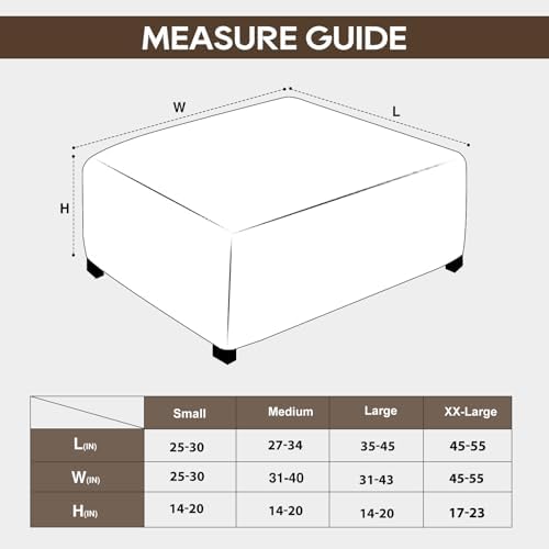 NeColorLife Velvet Square Ottoman Cover Large Brown