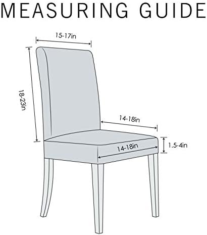 Everest Supply Pack of 4 Dining Chair Slipcover Stretchable Jacquard Fabric Gray