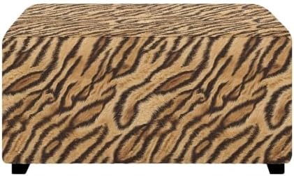 Tiger Print Ottoman Cover Stretch Folding Stool Furniture Protector