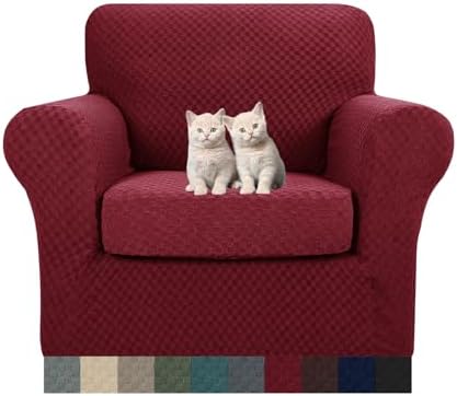 MAXIJIN 2 Piece Jacquard Chair Covers with Arms