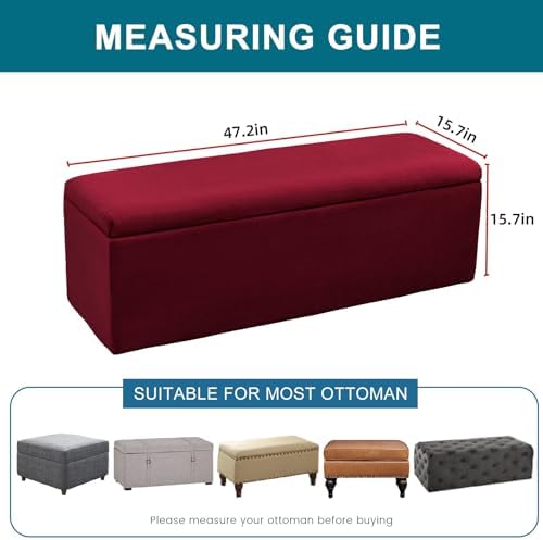 KRFOONN Velvet Stool Cover for Storage Bench Footrest Ottoman