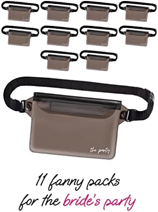 Waterproof Bachelorette Fanny Pack Set 12 Pack Black