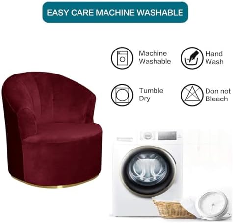 Velvet Single Swivel Barrel Chair Cover for Home Decor