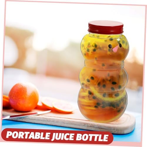 Cabilock 10pcs Christmas Beverage Bottles Snowman Juice Containers with Lids