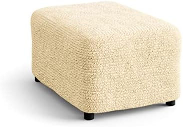 PAULATO BY GAICO Ottoman Cover Stool Cover Pouf Slipcover - Cream