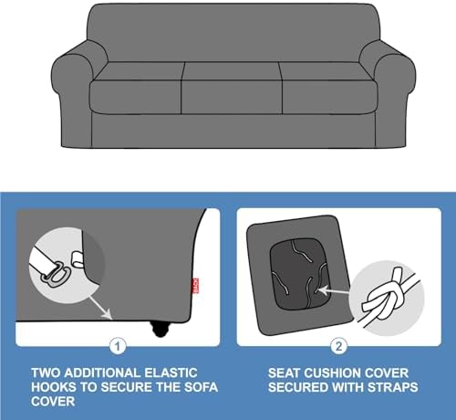 CUCRAF Velvet Sofa Cover 4 Piece Set