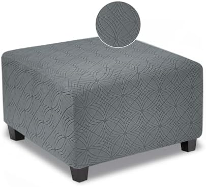 X-Large Dark Grey Ottoman Slipcover for Square and Rectangle Furniture