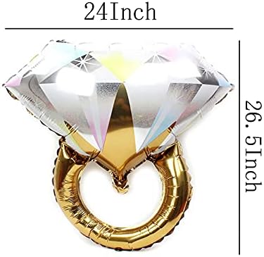 2Pcs Diamond Ring Balloons for Wedding and Party Decorations