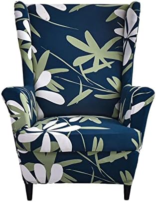 NILUOH 2 Piece Stretch Wingback Chair Slipcover