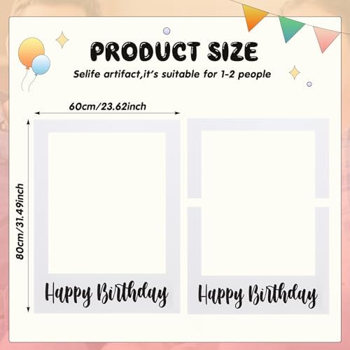 32 x 24 Inch Happy Birthday Photo Booth Frame Prop