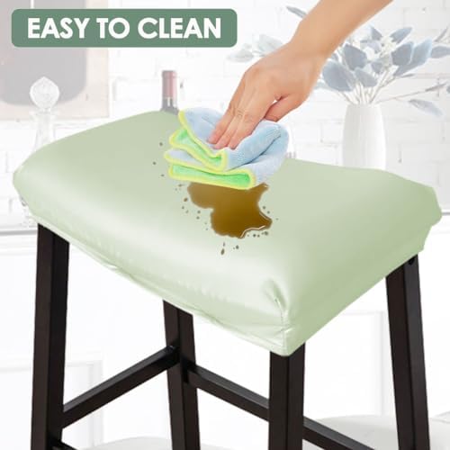 Waterproof PU Bar Stool Covers Set of 2 Light Green