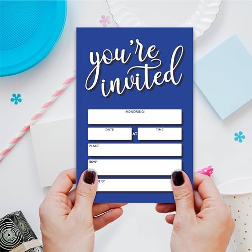 Youre Invited 25 Classic Party Invitations in Klein Blue