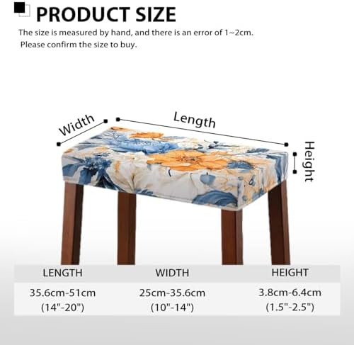 Luarisgur Flower Stool Covers Rectangular 2 Pack