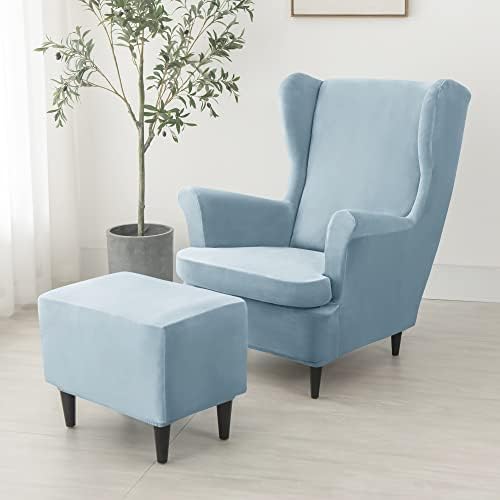 Stretch Velvet Ottoman Covers for Living Room Storage Stool