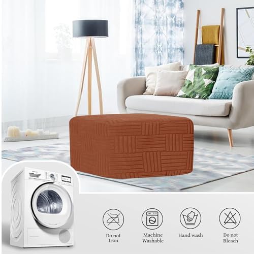 Orange Rectangle Ottoman Slipcover - Large