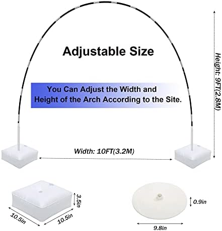 KAIYUN Balloon Arch Kit 10FT Wide 9FT Tall Adjustable