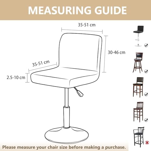 Gollense Velvet Stretch Bar Stool Covers 4 Pack