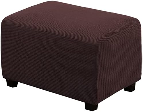 GAMUKAI Ottoman Slipcover - Thick Soft Checkered Stool Cover for Rectangle Ottomans