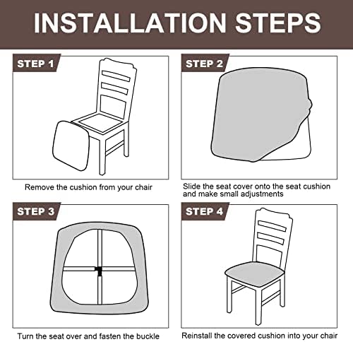 Genina Waterproof Dining Chair Covers with Elastic Band