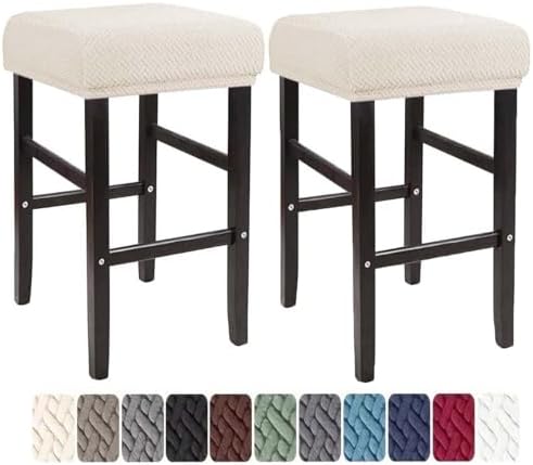 LIULIWEIFA Bar Stool Covers Set of 2 Beige
