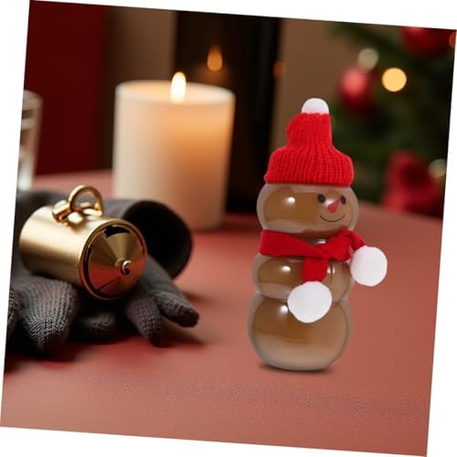 12 Set Snowman Shaped Juice Bottles with Scarves and Hats