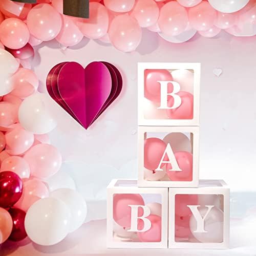 Baby Boxes with Letters for Baby Shower Decorations White
