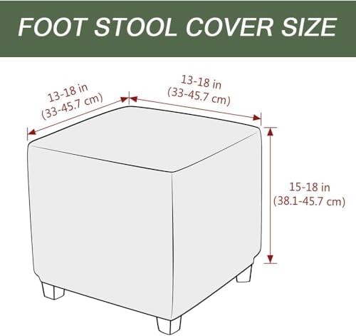 ZEaink Dark Gray Stretch Ottoman Slipcover Protector