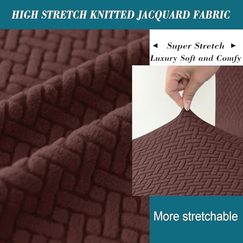 HFCNMY Square Ottoman Slipcover Stretch Jacquard Cover