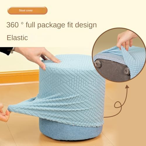 YOCOVER Stretch Ottoman Slipcover for Round Footstool