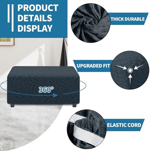 ZNSAYOTX Ottoman Covers Soft Durable Washable