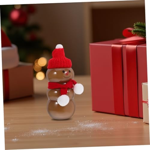 12 Set Snowman Shaped Juice Bottles with Scarves and Hats