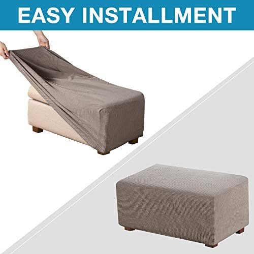 Flamingo P Oversized Ottoman Slipcover - Taupe
