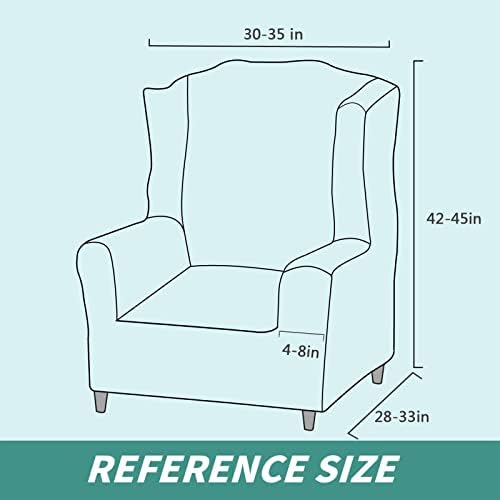 YEMYHOM Wingback Chair Slipcover Jacquard Design Non-Slip