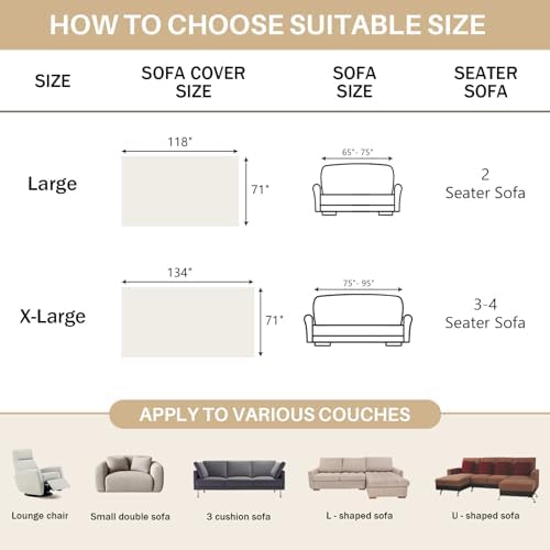 Fuzzy Plush Sofa Covers Faux Fur for 3 Cushion Couch