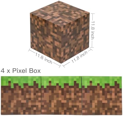 Gaming Pixelated Cube Boxes Set of 4