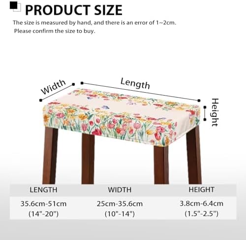 Luarisgur Rectangle Stool Covers Set of 2 for Bar Stools