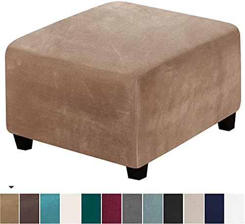 LiveGo Velvet Ottoman Cover for Living Room